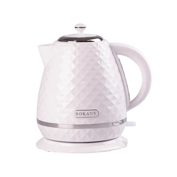 Електрочайник Sokany 1,7 л дисковий з автовідключенням 2200 Вт Білий SK-1032W