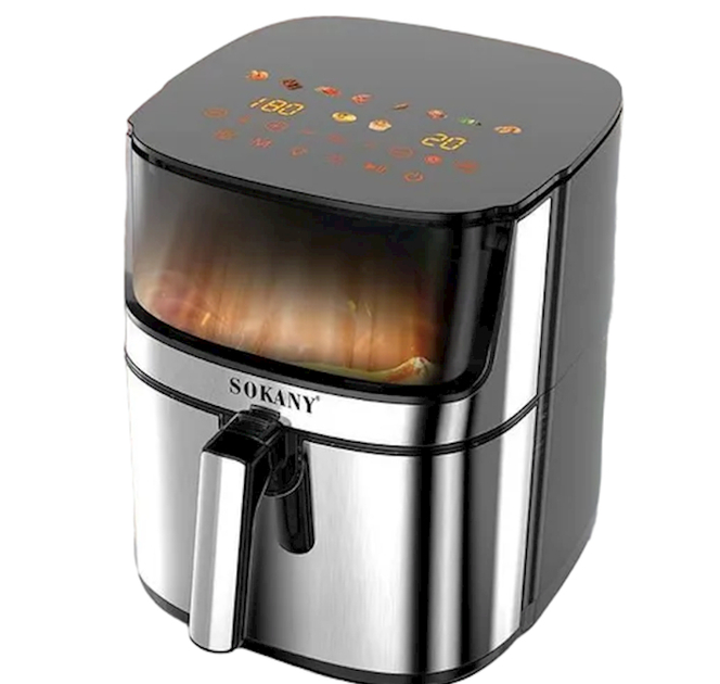 Мультипіч Sokany SK-10045 аерогриль 8л сенсорний екран, фритюрниця без олії аерофрітюрниця готування SK-10045 - Зображення 2