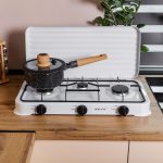 Настільна газова плита на 3 конфорки Sokany 5.5 кВт Біла Lugi SK-6003W - Зображення 9