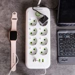 Мережевий фільтр подовжувач на 8 розеток з 3 USB 1 Type-C та кнопкою відключення F20U 2.8 м Білий HP-5-27 - Зображення 2