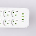 Мережевий фільтр подовжувач на 8 розеток з 3 USB 1 Type-C та кнопкою відключення F20U 2.8 м Білий HP-5-27 - Зображення 5