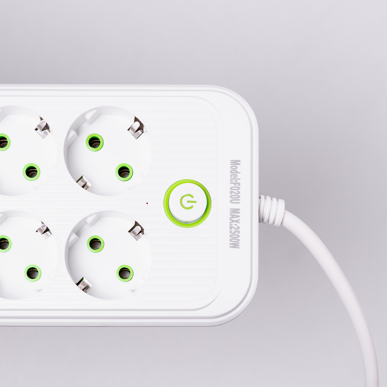 Мережевий фільтр подовжувач на 8 розеток з 3 USB 1 Type-C та кнопкою відключення F20U 2.8 м Білий HP-5-27 - Зображення 6