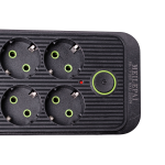 Мережевий фільтр подовжувач F06U на 6 розеток 4 USB 1 Type-C та кнопкою відключення 3 м Чорний HP-5-24 - Зображення 5