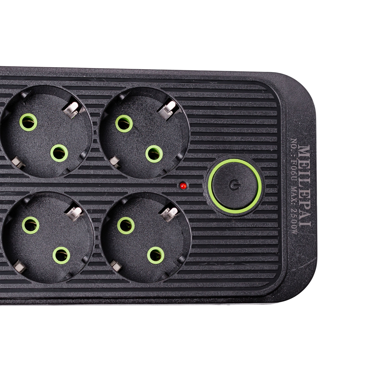 Мережевий фільтр подовжувач F06U на 6 розеток 4 USB 1 Type-C та кнопкою відключення 3 м Чорний HP-5-24 - Зображення 5