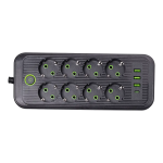 Мережевий фільтр подовжувач на 8 розеток з 3 USB 1 Type-C та кнопкою відключення F20U 4.8 м Білий HP-5-30 - Зображення 3