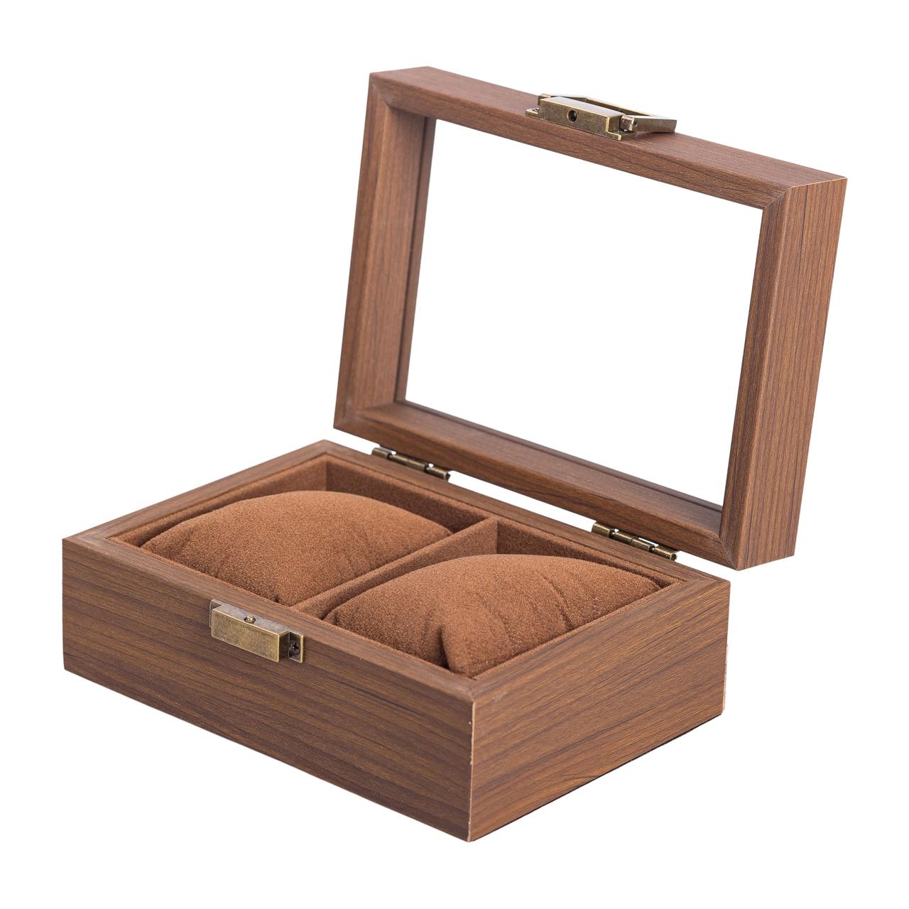 Дерев'яна скринька для наручного годинника 16.5×12×7.5 см на 2 відсіки HP-5-10 - Зображення 5