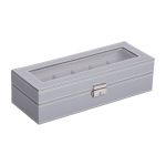 Скринька для наручного годинника 30×11×8 см з еко шкіри на 6 відсіків HP-5-3