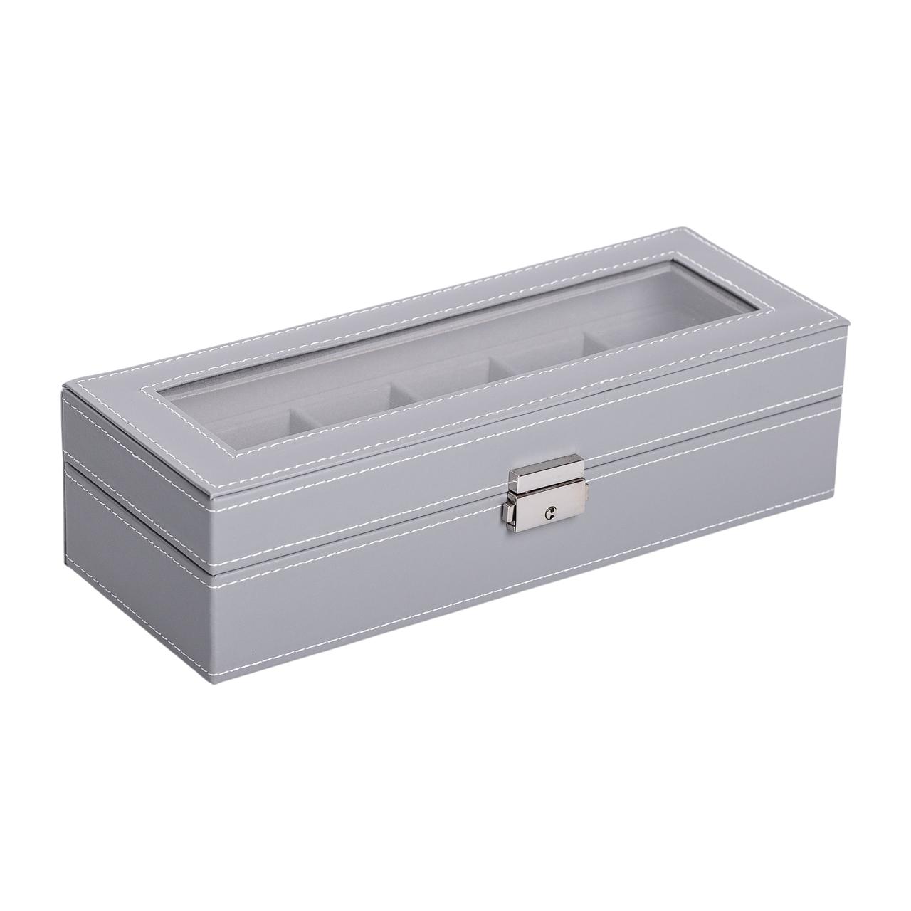 Скринька для наручного годинника 30×11×8 см з еко шкіри на 6 відсіків HP-5-3 - Зображення 1