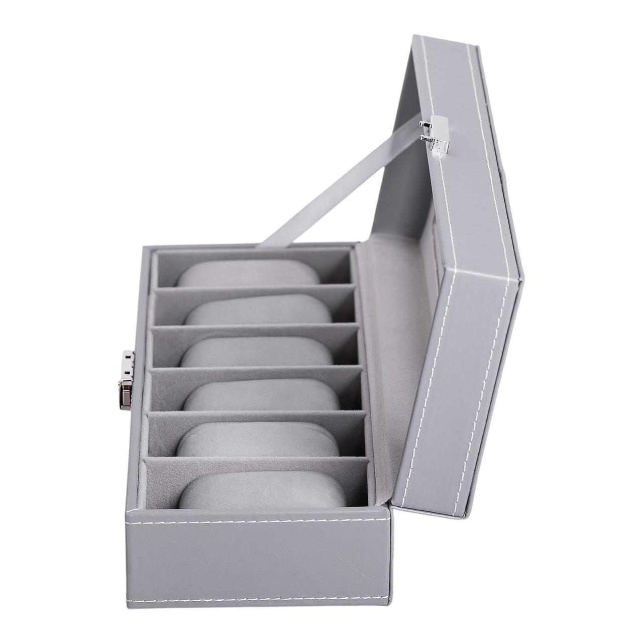 Скринька для наручного годинника 30×11×8 см з еко шкіри на 6 відсіків HP-5-3 - Зображення 5