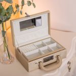 Скринька для прикрас з еко шкіри 2 яруси з кодовим замком органайзер для ювелірних виробів HP-5-24CR - Зображення 6