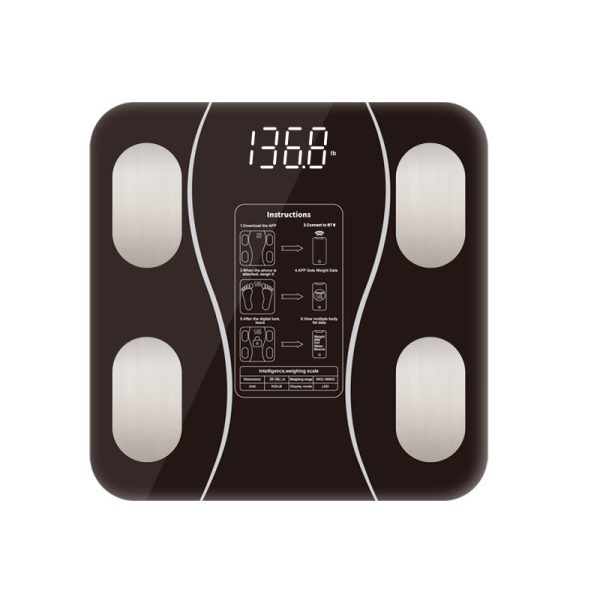Смарт ваги електронні Sokany 26х26 см  до 180 кг з синхронізацією з телефоном чорні SK-19019B