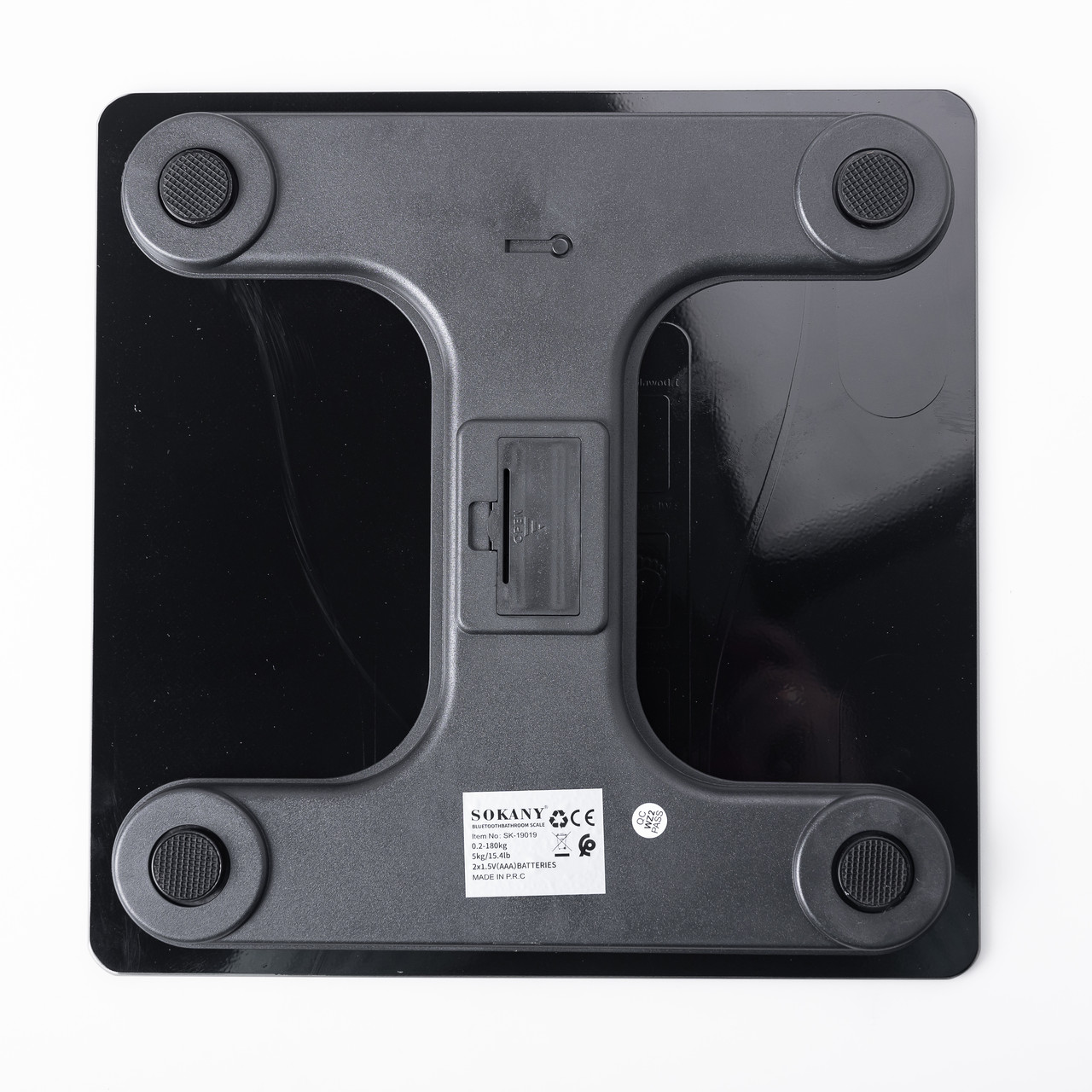 Смарт ваги електронні Sokany 26х26 см  до 180 кг з синхронізацією з телефоном чорні SK-19019B - Зображення 4
