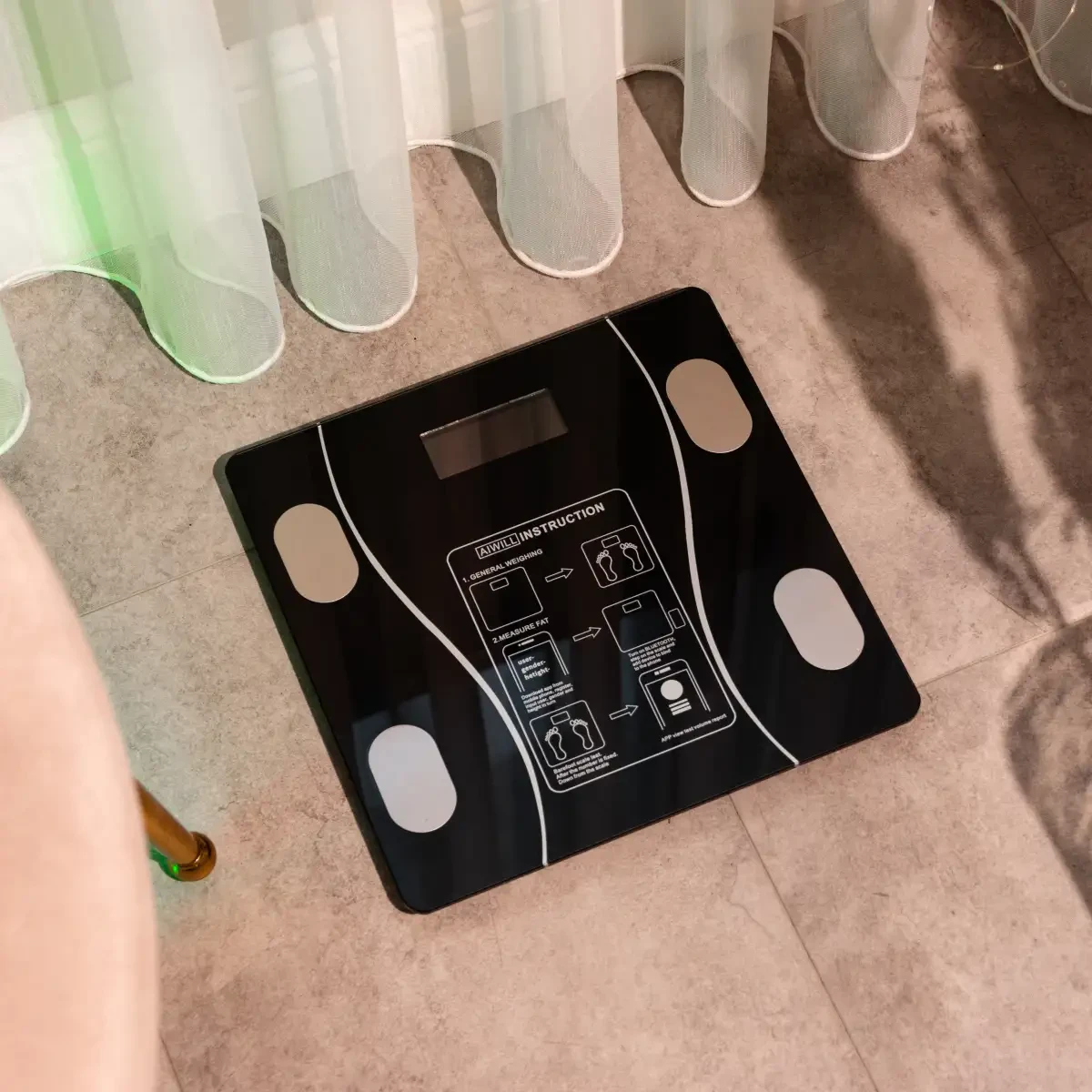 Смарт ваги електронні Sokany 26х26 см  до 180 кг з синхронізацією з телефоном чорні SK-19019B - Зображення 8