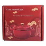 Каструля чавунна емальована 3 л з кришкою Ø24 см Червона HP-1-3R - Зображення 6