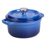 Каструля чавунна емальована 2 л з кришкою Ø20 см Синя HP-1-2BL - Зображення 2
