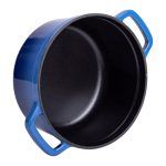 Каструля чавунна емальована 2 л з кришкою Ø20 см Синя HP-1-2BL - Зображення 4