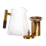 Чайник для заварювання скляний для чаю 1 л з металевою ручкою прозорий HP-34-36 - Зображення 4