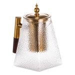 Чайник для заварювання скляний для чаю 1 л з металевою ручкою прозорий HP-34-36 - Зображення 2