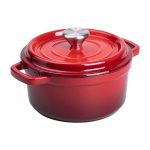 Каструля чавунна емальована 2 л з кришкою Ø20 см Червона HP-1-2R - Зображення 2