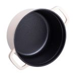 Каструля чавунна емальована 2 л з кришкою Ø20 см Бежева HP-1-2BE - Зображення 4