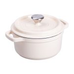 Каструля чавунна емальована 2 л з кришкою Ø20 см Бежева HP-1-2BE - Зображення 2