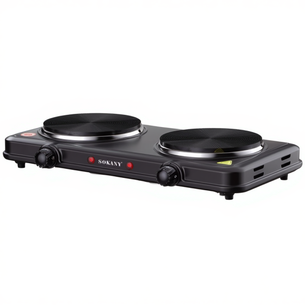 Електроплита двоконфоркова Sokany настільна плита 2000 Вт електрична плитка портативна для дому дачі SK-5107