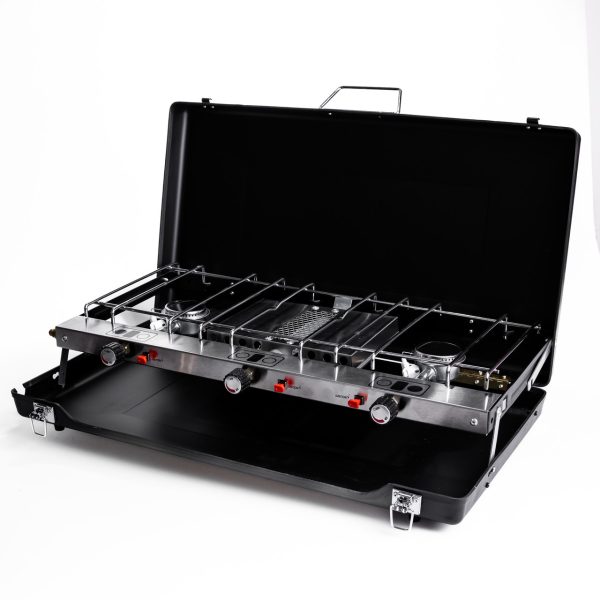 Газова плита портативна туристична з п'єзопідпалом HP-DS3-7 чорна газова плита настільна