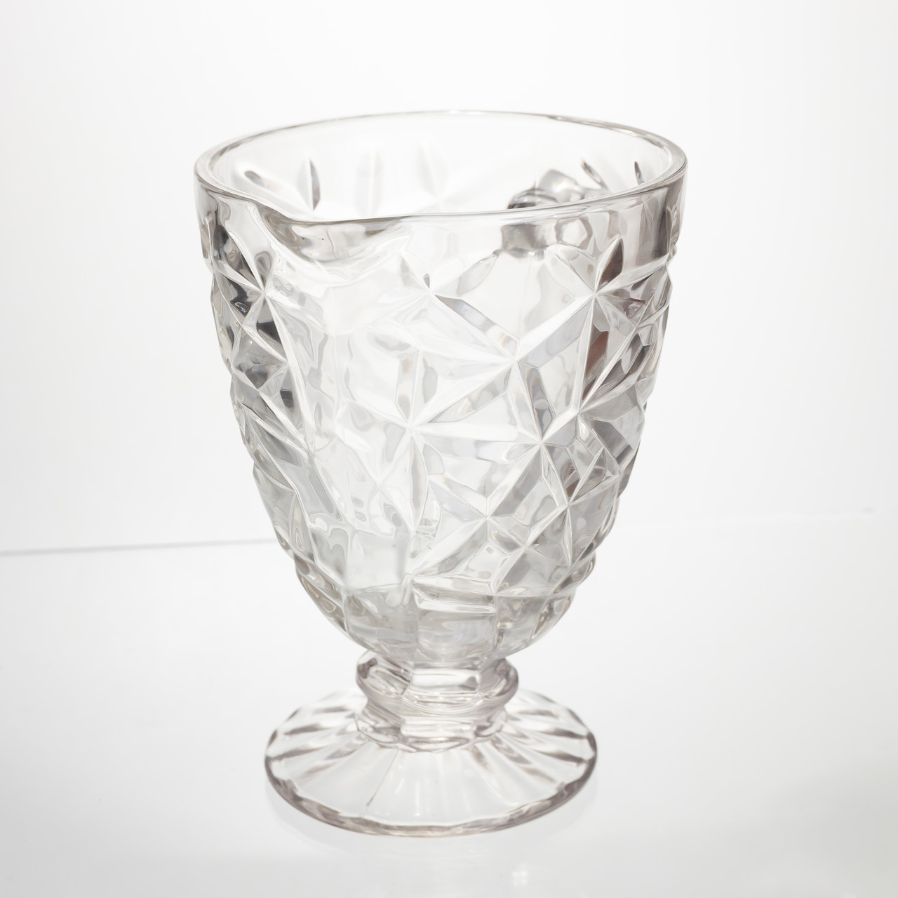 Глек скляний для компоту 1.2 л прозорий ребристий фігурний графин для лимонаду HP-19-163 - Зображення 2