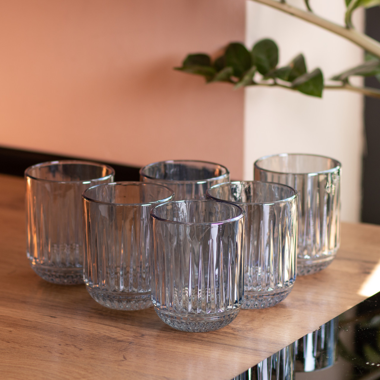 Набір склянок 6 шт скляні склянки 250 (мл) Блакитний HP-19-69 - Зображення 4