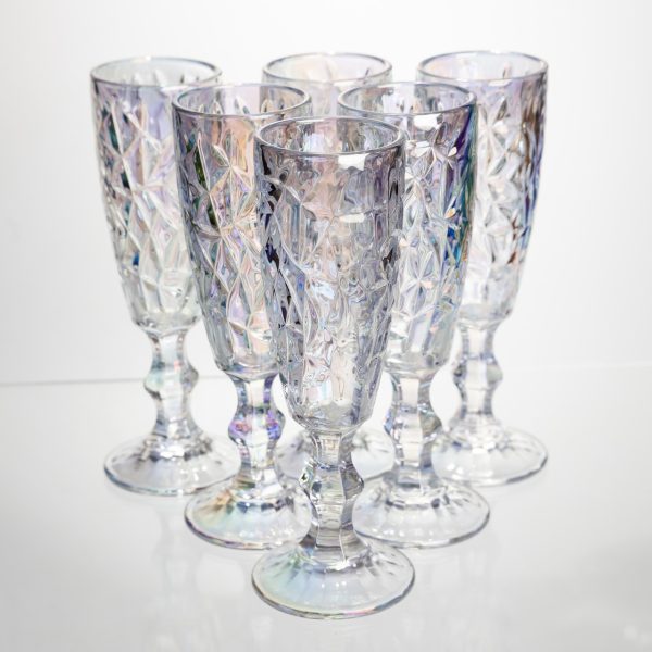 Набір келихів для шампанського (6 штук, 160 мл) – стильні фужери для ігристих вин на ніжці HP-19-172