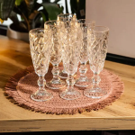 Набір келихів для шампанського 6 штук 160 мл подарункові келихи для шампанського на ніжці фужери для ігристих вин HP-19-164 - Зображення 2