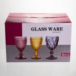 Набір келихів для вина 6 штук 240 мл винні келихи на ніжці скляні фужери для вина подарункові Сірий HP-19-182 - Зображення 4