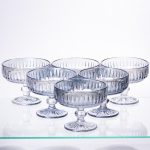 Набір креманок на ніжці 6 шт 300 (мл) Блакитний HP-19-70