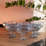 Набір креманок на ніжці 6 шт 300 (мл) Блакитний HP-19-70 - Зображення 4