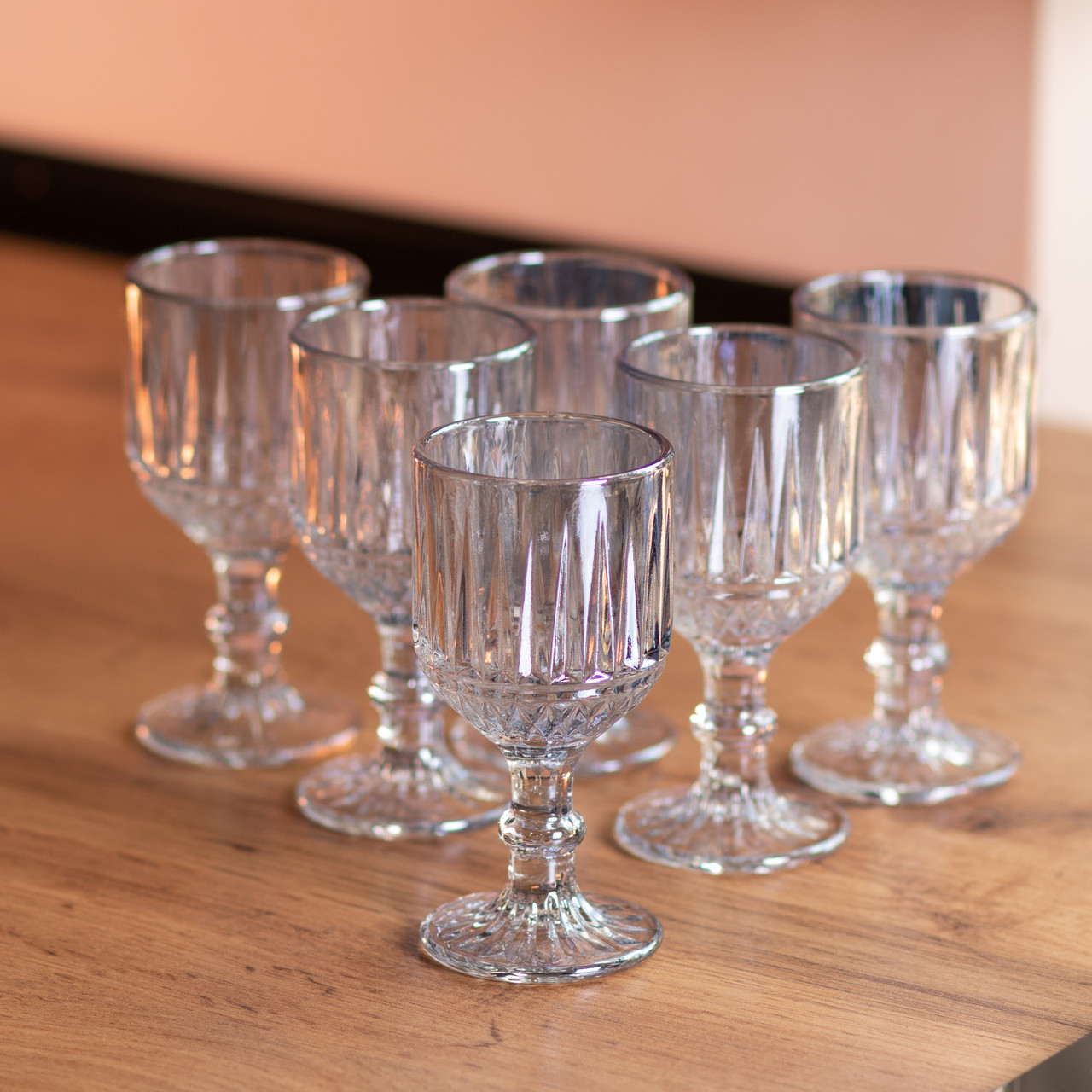 Набір чарок на ніжці 6 шт скляні чарки 50 (мл) Блакитний HP-19-71 - Зображення 3