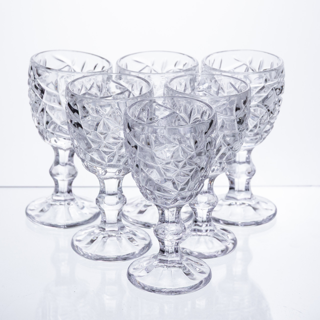 Набір чарок на ніжці 6 штук 50 мл для горілки наливки подарункові чарки скляні HP-19-170 - Зображення 1