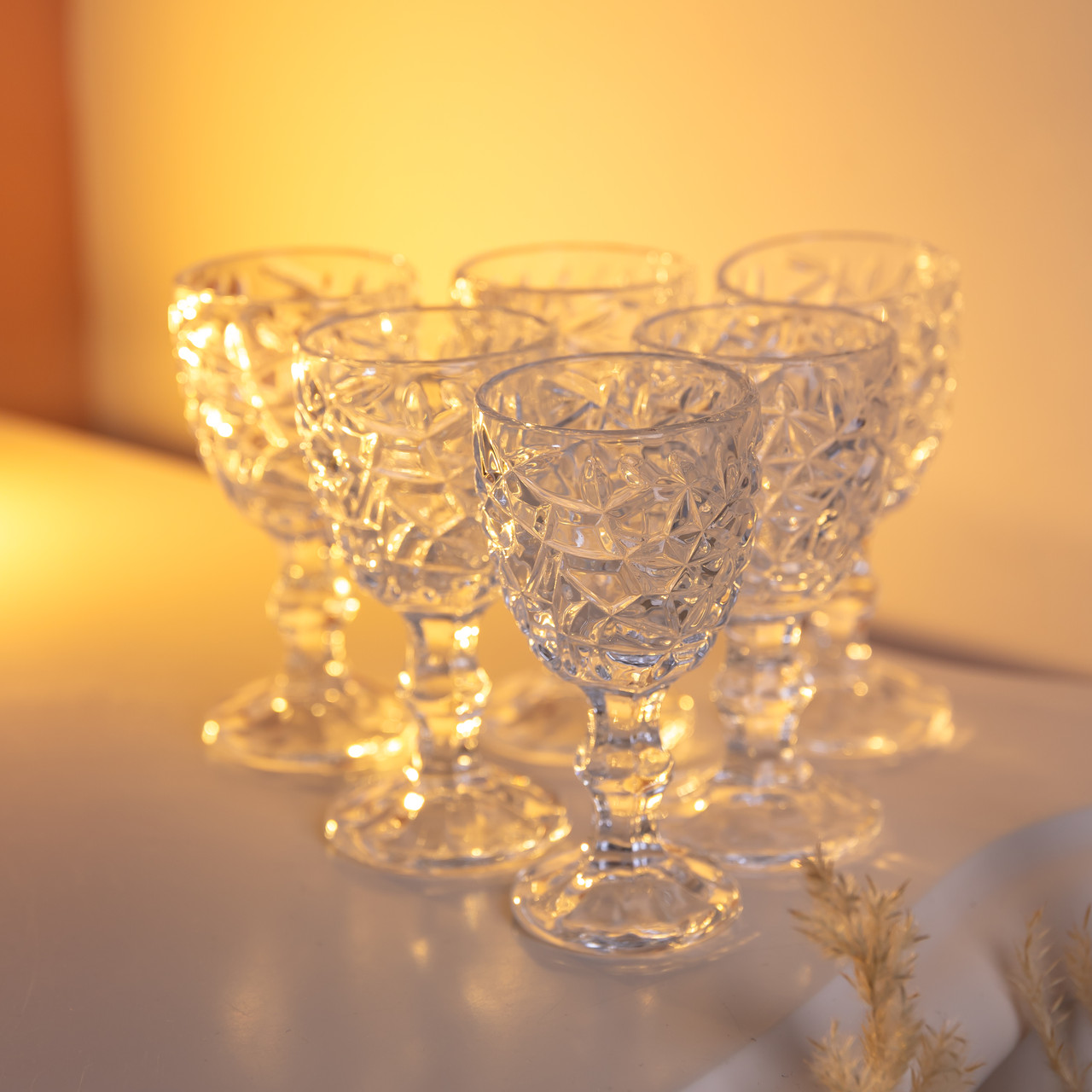 Набір чарок на ніжці 6 штук 50 мл для горілки наливки подарункові чарки скляні HP-19-170 - Зображення 3