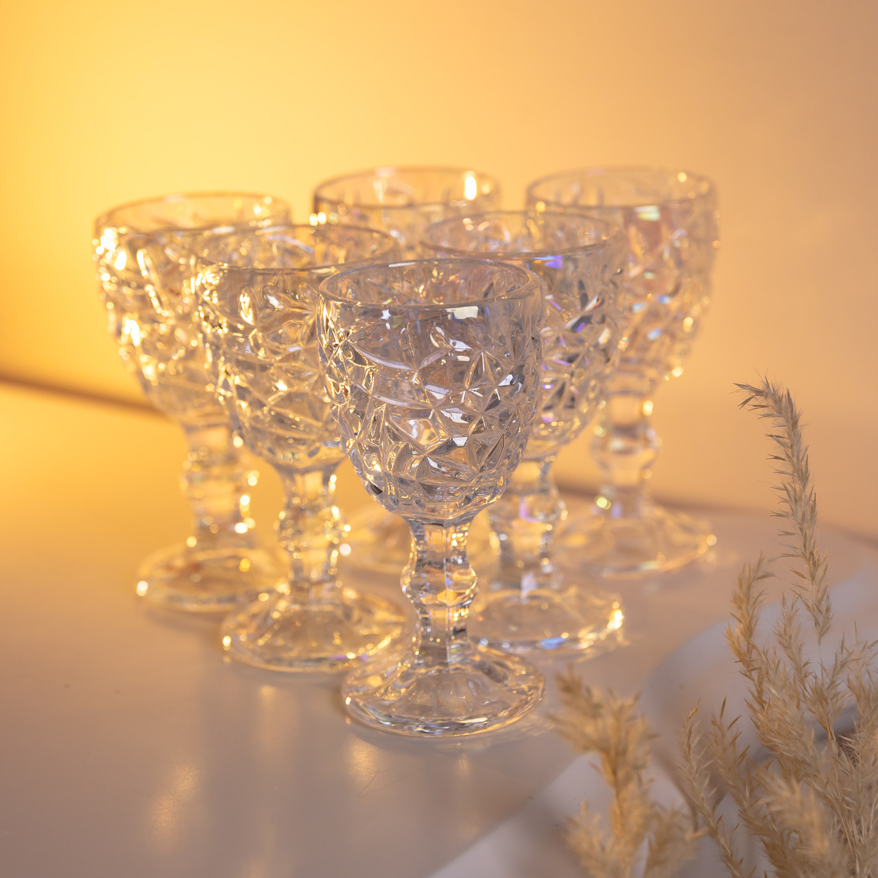 Набір чарок на ніжці 6 штук 50 мл для горілки наливки подарункові чарки скляні HP-19-178 - Зображення 3