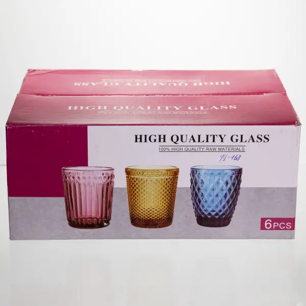 Набір скляних склянок 6 шт. 250 мл для лимонадів соку води коктейлів склянки скляні для напоїв HP-19-168 - Зображення 4