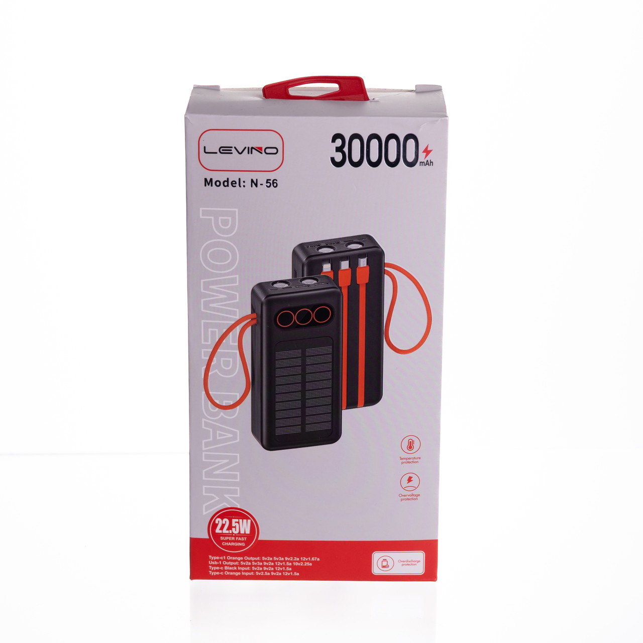 Повербанк зі швидким заряджанням та 3 шнурами 30000 mAh портативний зарядний пристрій powerbank заряджання для телефона HP-N56 - Зображення 8