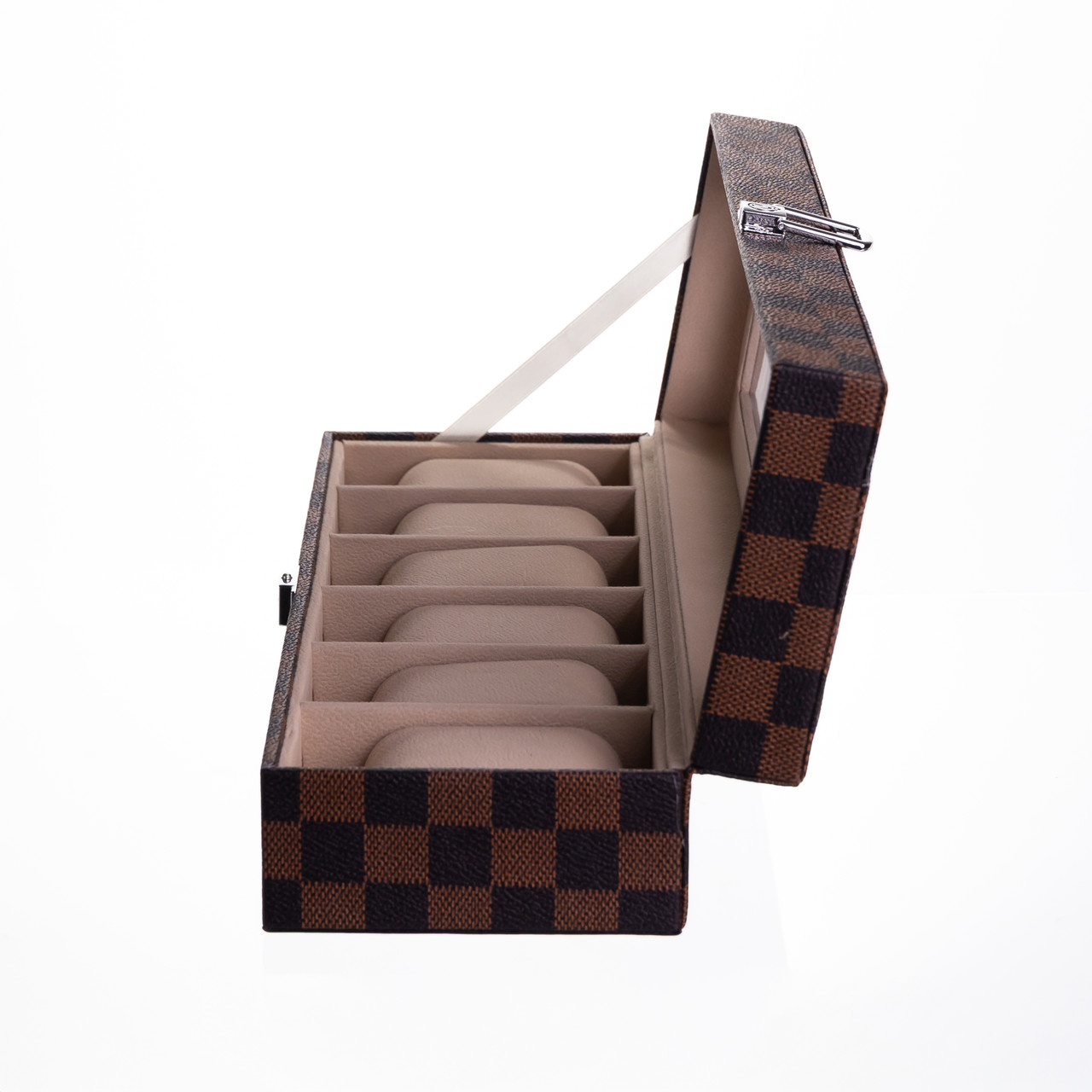 Скринька для годинників з екошкіри 6 відділень 31×11×7,5 см Коричневий Yiwu HP-5-14S - Зображення 3