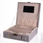 Скринька для прикрас з еко шкіри 2 яруси Сірий HP-5-35G