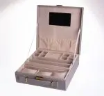 Скринька для прикрас з еко шкіри 2 яруси Сірий HP-5-35G - Зображення 4