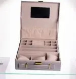 Скринька для прикрас з еко шкіри 2 яруси Сірий HP-5-35G - Зображення 5