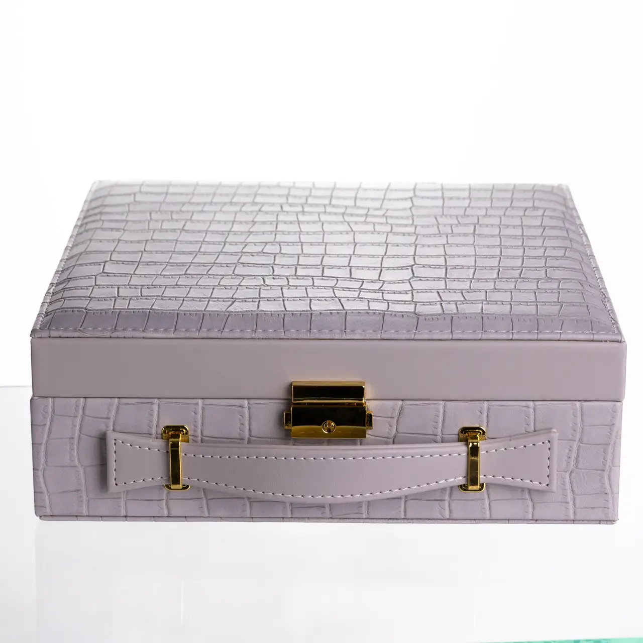 Скринька для прикрас з еко шкіри 2 яруси Сірий HP-5-35G - Зображення 7