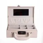 Скринька для прикрас з еко шкіри 2 яруси з кодовим замком Бежевий HP-5-24BE