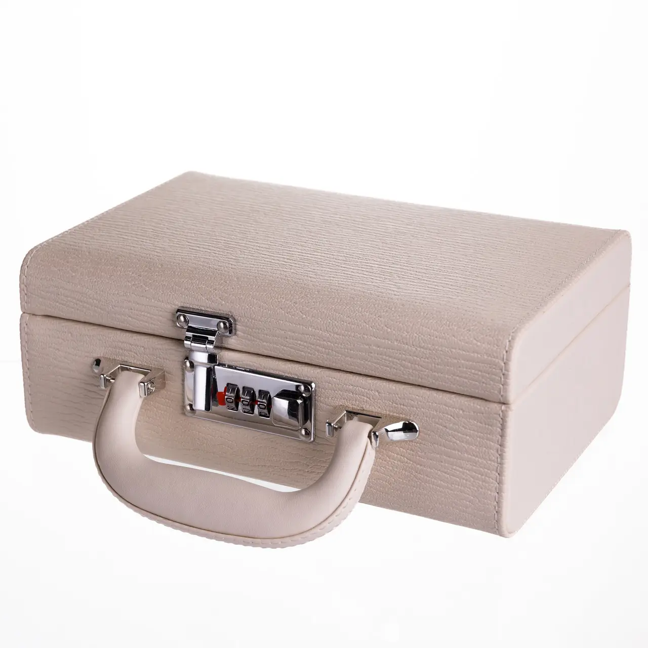 Скринька для прикрас з еко шкіри 2 яруси з кодовим замком Бежевий HP-5-24BE - Зображення 2