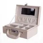 Скринька для прикрас з еко шкіри 2 яруси з кодовим замком Бежевий HP-5-24BE - Зображення 3