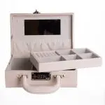 Скринька для прикрас з еко шкіри 2 яруси з кодовим замком Бежевий HP-5-24BE - Зображення 4