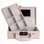 Скринька для прикрас з еко шкіри 2 яруси з кодовим замком Бежевий HP-5-24BE - Зображення 5